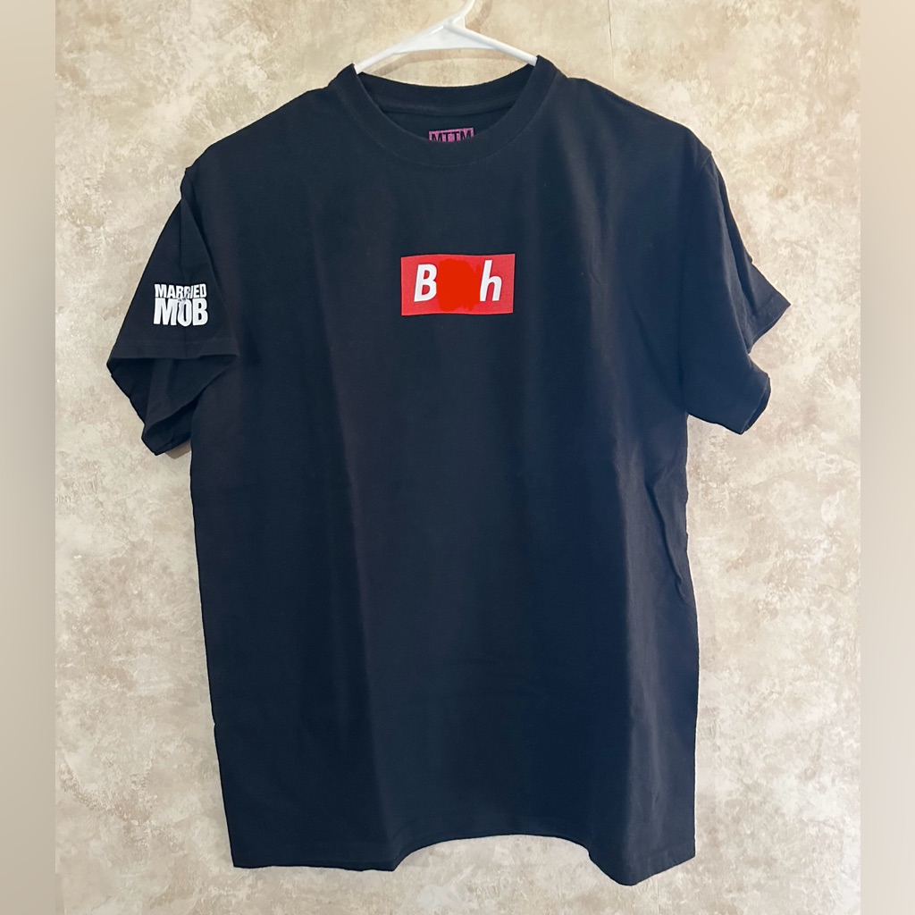 Married To The Mob Black Tee With Red Graphic